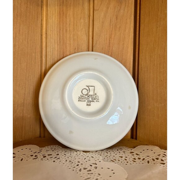 Vintage Jackson China Red Pattern Demitasse Cup Saucer Set Restaurant Teacup Ret - Picture 9 of 10